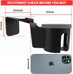 Car Door Cup Holder – Universal Window Cup-Holder with Phone Storage, Felt Protection Pad, No Rattle Fit for Large and Small Cups, Fits Any Car or Truck &18-2023 Tesla Model 3 Y Cup Holder