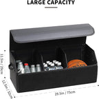 Leather Car Trunk Organizer,Durable Collapsible Adjustable Compartments Cargo Storage,Extra Large Capacity,AK-151