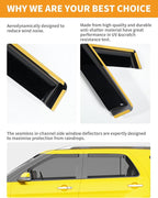 in-Channel Window Rain Guards for Ford Explorer 2011-2019 Rain Guards Extra Durable Side Window Deflectors Visors Vent Visors Vent Shades Exterior Car Accessories-4pcs