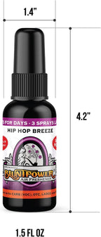 (Hip Hop Breeze, 1 Pack) Concentrated Air Freshener for Room and Car Spray - Oil-Based Diffuser Spray Bottle - Long-Lasting Bathroom Spray, Car Freshener, & Odor Eliminator Spray