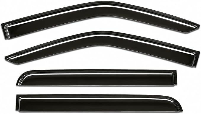 2015-2026 Tape-On Rain Guards for Ford F150 SuperCrew Side Window Deflector Visors (Crew cab only) XL XLT Lariat King Ranch Platinum Limited Lightning 2018 2019 2020 2021 2022 2023 2024 2025