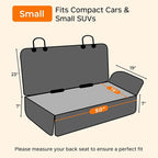 PU Leather Dog Car Seat Cover for Back Seat, Waterproof Non-Slip Bench Seat Protector for Dogs, Easy-Clean Scratch-Resistant Pet Seat Cover for Compact Cars Small SUVs