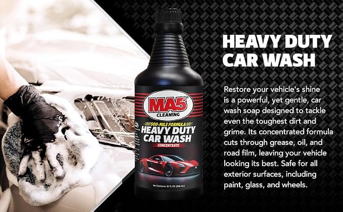 MA5x Car Wash Soap | Concentrated, pH Balanced | High Performance Foaming Car Wash Soap | 32oz Bottle | Pack of 1