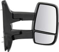 Passenger Side Power Mirror Textured Black Long Arm Design Compatible with 2015-2019 Ford Transit-250 Transit-350 Transit-350 HD FO1321626