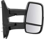 Passenger Side Power Mirror Textured Black Long Arm Design Compatible with 2015-2019 Ford Transit-250 Transit-350 Transit-350 HD FO1321626
