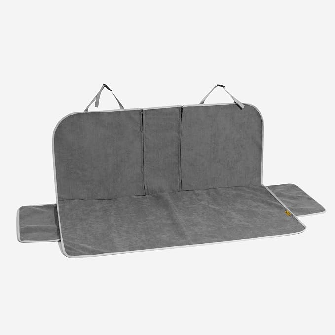 Dog Car Seat Cover for Back Seat, Back Seat Pet Cover for Dogs Waterproof, Scratchproof Dog Backseat Cover, Non-Slip Bench Car Seat Protector, Universal Fit Most Cars, SUVs, Trucks, Grey