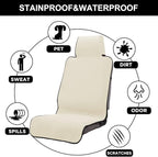 Premium Waterproof Seat Cover Towel Protector Neoprene Universal Fit, Upgraded 100% Washable & Removable Non-Slip Sweat Carseat Towel Covers, Perfect for Gym/Yoga/Workout（Beige,2PCS