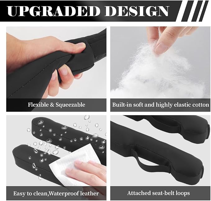 2PCS Car Seat Gap Filler Strip,Anti-Drop Car Seat Gap Plug with Fixing Ring for Filling Gaps Between Consoles and Seats,in Between Cars Seats Catcher Cars Interior Accessories