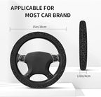 Leopard Steering Wheel Covers Non Slip Neoprene Steering Wheel Protector Cover Universal 15 Inch for Men Women (Black Green Grey)