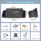 5Ghz WiFi 2G+64G Android 15 Car Radio for Toyota Corolla EX 2005-2012 with Wireless Carplay/Android Auto, 9 Inch IPS Touchscreen for Corolla Stereo with GPS Bluetooth FM/RDS SWC AHD Backup Camera MIC