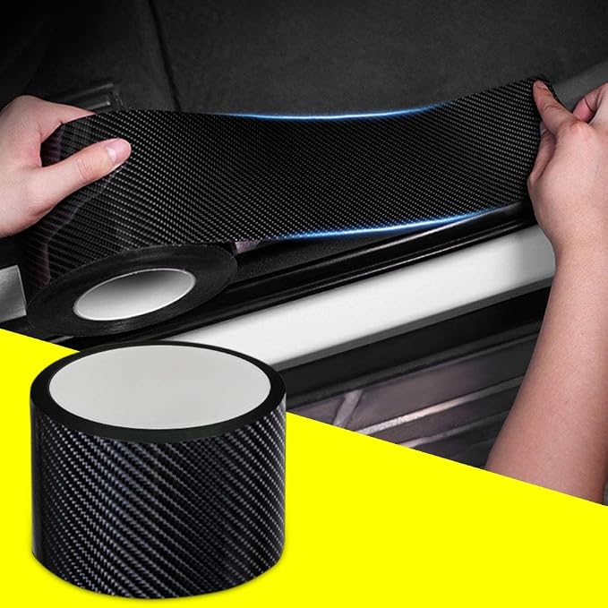 Rear Bumper Protector Guard Scratch Cover Protector Paint Threshold Guard,Front Rear Door Entry Sill Guard Scuff Plate Car Door Entry Guards for Most Cars,2.7in9.8ft(7cm3m) Black