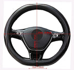 Flat Bottom Steering Wheel Cover Anti-Slip,Safety,Soft,Breathable,Durable,Full Surround,Comfortable Grip Microfiber Leather (D Shape, Black Gray)