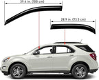 Extra Durable Outside-Mount Auto Vent Window Visor, Fits 2010-2017 Chevrolet Equinox, UV Protection Rain Guard, Original Wind Deflector, No-Drill Easy Install, Dark Smoke, 4-Pcs