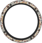 Paw Prints Steering Wheel Cover for Women Men, 15 Inches Brown Dog Cat Paw Neoprene Anti-Slip Cute Universal Car Steering Wheel Grip Wrap Car Accessories Protective Case Cover for Vehicle Truck SUV
