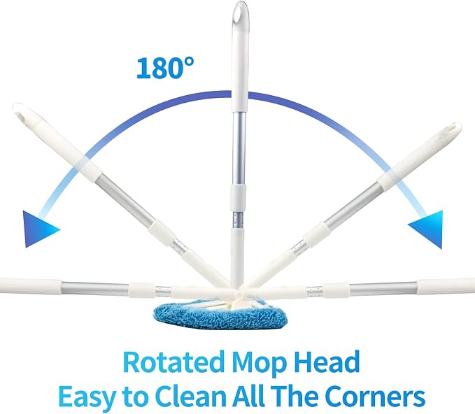 Windshield Cleaning Tool, 26" Adjustable Handle, 3pcs Microfiber Pads, Ideal for Cleaning Inside Exterior SUVs, Trucks, RVs, Glass Mirror & More