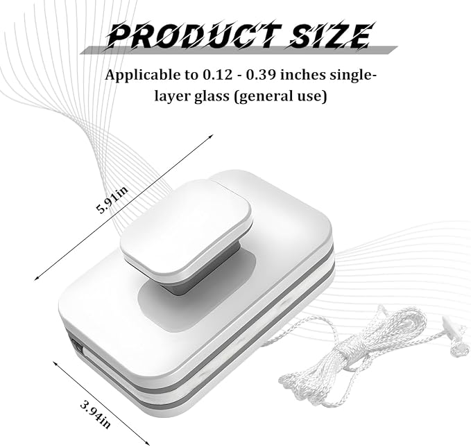 Magnetic Double-Sided Windshield Cleaner with Anti-Fall Rope | Vehicle Window Cleaner, Windscreen Glass Wiper, Universal for SUV Automobile Truck