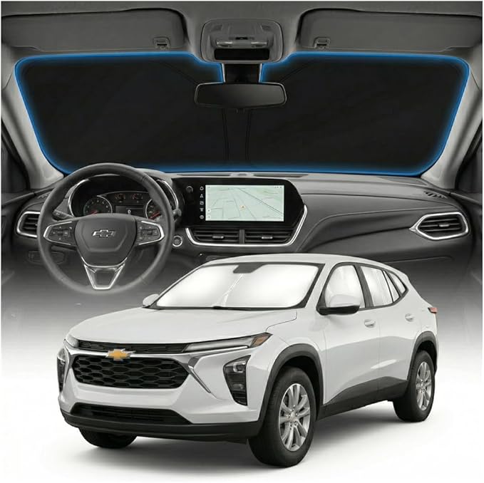 for Chevy Trax Sun Shade Windshield Cover - Custom Fit Trax Accessories 2013-2024 2025 2026 Sunshade Foldable UV Protection & Heat Shield Sun Visor Accessories