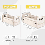 Car Trunk Organizer, Car Organizers and Storage Collapsible Multi Compartment Container Box, Adjustable Car Accessories for SUV Sedan Truck, Standard Size, Beige