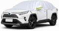 Half Car Cover for Sedan, 149" Windproof Windshield Cover, Dustproof Auto Sunroof Covers with Reflective Straps, All Season Universal Waterproof Vehicle Window Sun Protector(Hatchback)