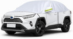 Half Car Cover for Sedan, 149" Windproof Windshield Cover, Dustproof Auto Sunroof Covers with Reflective Straps, All Season Universal Waterproof Vehicle Window Sun Protector(Hatchback)