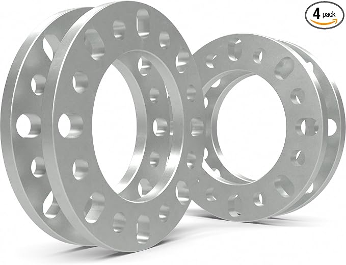 4 Pcs Die Cast Wheel Spacers 12mm 1/2" Thick Fits Bolt Patterns 8x6.50 8x165.1mm 8x170mm 8x180mm Chevy Siverado 2500 3500 ｜ Ford F250 F350 ｜ Ram 2500 3500 - Not Hub Centric