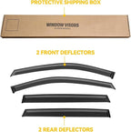 Rain Guards for 2014-2020 Nissan Rogue (Exclude Rogue Sport Models), Out-Channel Window Visor Shields Vent Deflector Shade Wind Dark Smoke 2022 21 22 23, Tape-On Outside-Mount, 4PCS