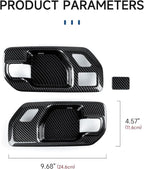 Car ABS Carbon Fiber Front Inner Door Handle Cover Interior Trim Side Mirror Decor for 2019-2025 Chevy Silverado | for 2019-2021 GMC Sierra 1500 2500 3500 HD Accessories