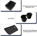 3PCS Center Console Organizer for 2025 Forester Accessrioes Middle Console Cup Holder 2025 Forester Storage Box Wireless Charging Protective Mat