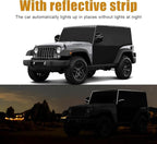 600D Cab Cover Windproof Sunshade Cover Compatible with 2007-2026 Jeep Wrangler JK JL 4 Door, 6-Layer Protection Frost Wiper & Mirror Covers Protect from Sunshine, UV, Snow, Rain