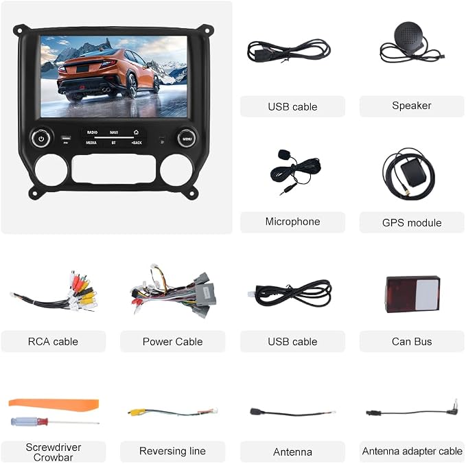 Android 13 Car Radio Compatible for Chevrolet Silverado/GMC Sierra 2014-2019,10 Inch Wireless CarPlay Android Auto Head Unit Stereo Built-in DSP WiFi SWC Type-C Fast Charging [2G+32G]