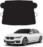 Exterior Car Windshield Cover, Oxford Fabric All Weather Windshield Snow Shield for Windshield & Mirrors, Blocks Snow Ice Frost, Anti-Theft Door Flap, Fits SUV Sedan Truck (69"x42")