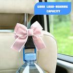 2PCS Car Seat Headrest Hooks, Cute Bow Vehicle Backseat Storage Hanger for Handbag Umbrella Coat, Auto Seat Back Hook Holder Organizer Decor, Universal for Vehicles (Small Red Houndstooth)
