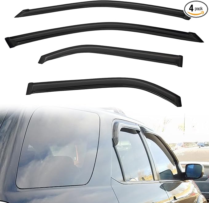 Rain Guards Compatible with 2001-2006 MDX Tape-On Side Window Visor Wind Deflector Vent Visors Car Accessories 4pcs