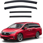 Rain Guards for 2018-2026 Honda Odyssey, Out-Channel Window Visor Shields Vent Deflector Shade Wind Dark Smoke 2019 2020 2021 2022 2023 2024, Tape-On Outside-Mount, 4PCS
