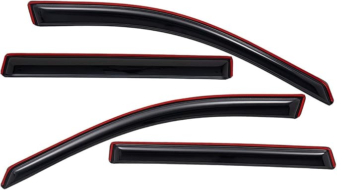 Extra Durable Clip-on in-Channel Auto Vent Window Visor, Fits 2014-2023 Jeep Cherokee, UV Protection Rain Guard, Original Wind Deflector, No-Drill Easy Install, Dark Smoke, 4-Pcs