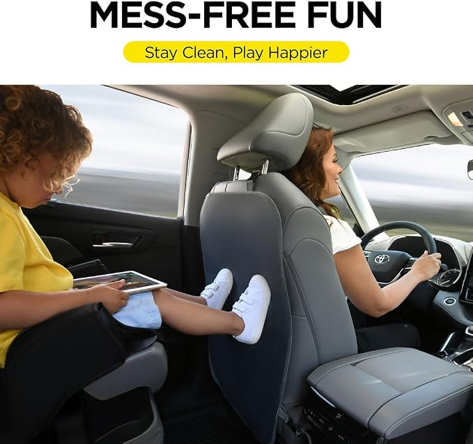 Back Seat Cover for Kids, 2 Pack X-Large Waterproof Kick Mats Backseat Protector, Durable Car Seat Back Protectors for Vehicles to Protect from Dirt, Mud & Scratches, Fits Most SUVs, Grey
