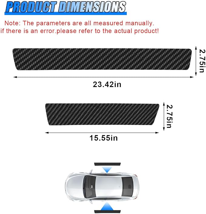 Car Door Sill Protector, Carbon Fiber Anti-Scratch Automotive Doors Edge Guards, Waterpoor Car Door Threshold Protection Auto Decoration Sticker, Universal Vehicle Interior Accessories (4PCS)