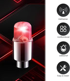 6 PCS LED Tire Valve Stem Cap Lights, 360 Degree Visibility Rotating Flash, Waterproof Wheel Lights for Trucks, Cars, SUVs (Red)
