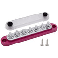 7 x M6 (1/4") Studs Power Distribution Block Bus Bar 12V, 5.9" HD 150A Marine BusBar Battery Distribution Block W/Cover for Car Boat Solar (Red)
