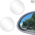 Car Round Blind Spot Mirror, HD Glass Side Blindspot Mirrors Adjustabe Angle Removable with Wide Angle Stick-On Universal for Cars, SUVs, Trucks, Pack of 2