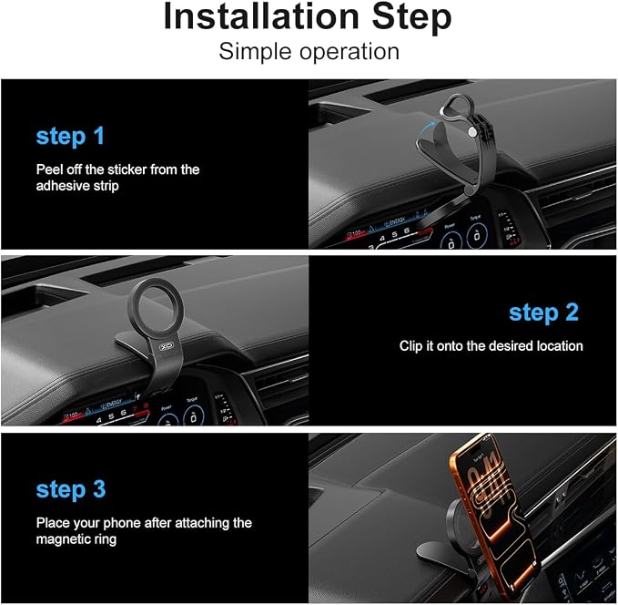 Magnetic Phone Holder for Car,Strong Non-Slip Car Phone Mount, Hands-Free Navigation for Car,Phone Holder for Car/Desk, Compatible with iPhone/Samsung and All Smartphones (2-Pack)