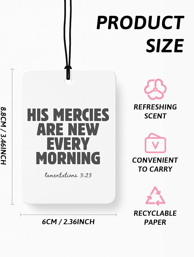 Dark Coquette Bow Floral Christian Car Air Freshener 4 Pcs, Preppy Girly Religious Hanging Air Freshener for Cars Closet Drawer Books, Cute Christian Car Accessories Mirror Decor for Women