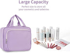 Hanging Toiletry Bag for Women Travel Makeup Bag Organizer Toiletries Bag for Travel Size Essentials Accessories Cosmetics (Purple (Medium))