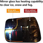 Left Driver Side Heated Blind Spot Convex Mirror Glass Replacement For 2019 2020 2021 Dodge Ram 1500 - Power Heated, Blind Spot, with Backing Plate, Replace 68402036AA 68402037AA
