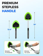 XINDELL Windshield Cleaner Tool – Car Interior Window Cleaning Kit with Extendable Handle & 4 Microfiber Pads, Auto Wiper Inside Windshield Brush for Car & Home Windows