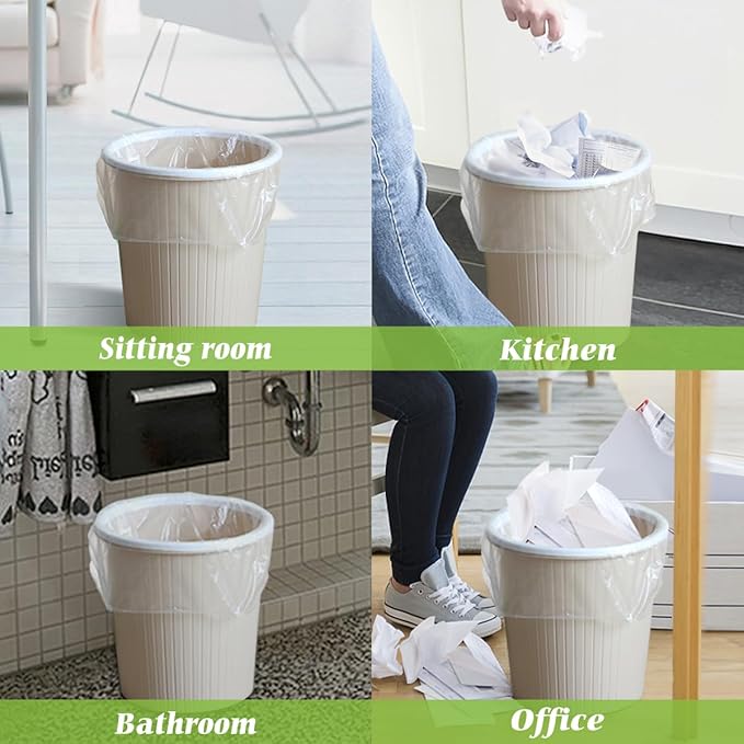 3 Gallon 150 Counts Small Trash Bags Garbage Bags, Bathroom Trash Can Bin Liners, Small Plastic Bags for Home Office Kitchen Kitchen, Clear