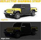 Gladiator Cab Cover for Jeep Gladiator JT 2020-2024 4 Door 600D Oxford Gladiator Cover with 6 Gust Hooks Half Cover Protect from Sunshine, UV, Snow, Rain, Wind, Scratch Resistant Black