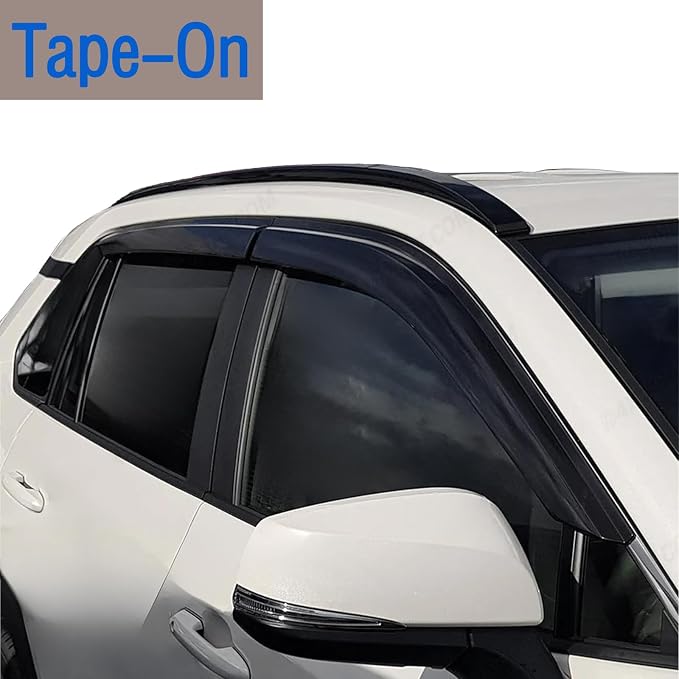 4PCS Tape On Window Visors Rain Guards Deflectors for 2019-2025 Toyota Rav4 | Extra Durable Out-Channel Window Deflectors Vent Visors for Rav4 19-25,Rain Deflectors for Car Windows,Shatterproof