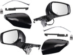 Driver and Passenger Side Mirror Set Power Heated Manual Folding Smooth Black Compatible with 2020-2022 Subaru Outback Legacy SU1320181 SU1321181