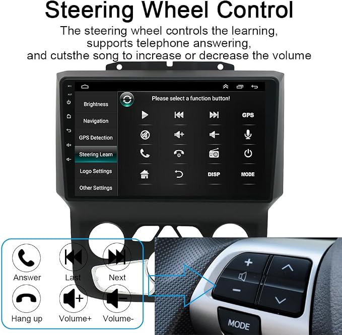 4+64GB for Dodge Ram Radio 2013-2019 1500 2500 3500 9" Android 13 IPS Touchscreen Built-in Apple CarPlay Auto GPS Navigation Bluetooth Head Unit EQ DSP with Free Back Camera AC Ram